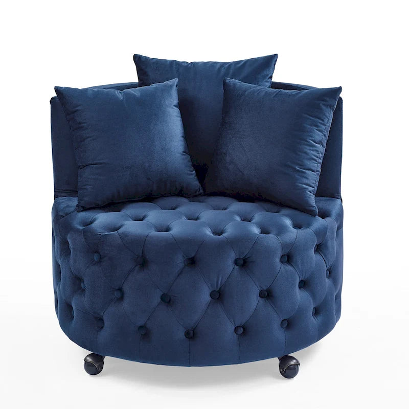 Blue Modern 30 Swivel Tufted Accent Chair