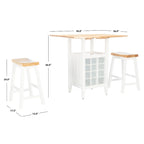 SAFAVIEH Mascha 3-Piece Set Drop Leaf Pub Table - 36 W x 36 L x 36 H - 36Wx36Dx36H