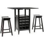 SAFAVIEH Mascha 3-Piece Set Drop Leaf Pub Table - 36 W x 36 L x 36 H - 36Wx36Dx36H