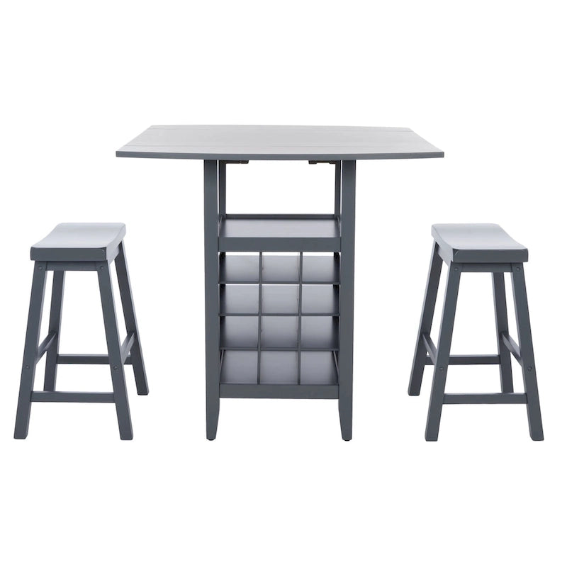 SAFAVIEH Mascha 3-Piece Set Drop Leaf Pub Table - 36 W x 36 L x 36 H - 36Wx36Dx36H