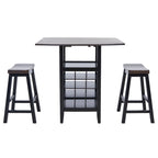 SAFAVIEH Mascha 3-Piece Set Drop Leaf Pub Table - 36 W x 36 L x 36 H - 36Wx36Dx36H