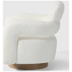 Bayville Sherpa Swivel Chair With Round Storage Ottoman 2-Piece Set