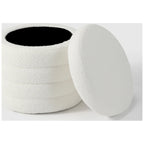 Bayville Sherpa Swivel Chair With Round Storage Ottoman 2-Piece Set