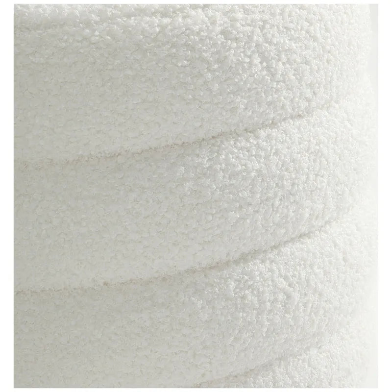 Bayville Sherpa Swivel Chair With Round Storage Ottoman 2-Piece Set