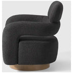 Bayville Sherpa Swivel Chair With Round Storage Ottoman 2-Piece Set