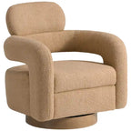 Bayville Sherpa Swivel Chair With Round Storage Ottoman 2-Piece Set