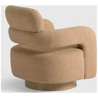 Bayville Sherpa Swivel Chair With Round Storage Ottoman 2-Piece Set