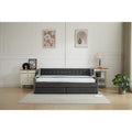 Modern Upholstered Sofa Bed with 2 Drawers and Wooden Frame, Vertical Stripes for Home Lounge Area and Office