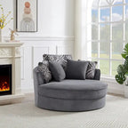 GDFStudio Harrison Swivel Accent Barrel Chair for Relaxed Living