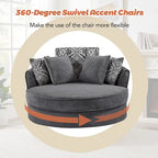 GDFStudio Harrison Swivel Accent Barrel Chair for Relaxed Living