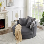 GDFStudio Harrison Swivel Accent Barrel Chair for Relaxed Living