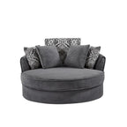 GDFStudio Harrison Swivel Accent Barrel Chair for Relaxed Living