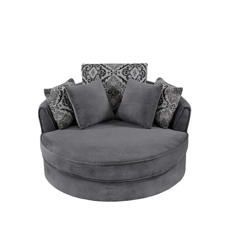 GDFStudio Harrison Swivel Accent Barrel Chair for Relaxed Living