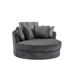 GDFStudio Harrison Swivel Accent Barrel Chair for Relaxed Living