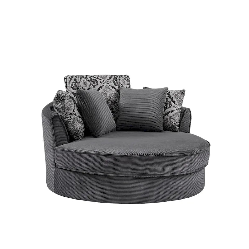 GDFStudio Harrison Swivel Accent Barrel Chair for Relaxed Living