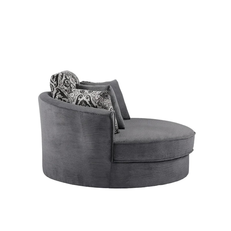 GDFStudio Harrison Swivel Accent Barrel Chair for Relaxed Living