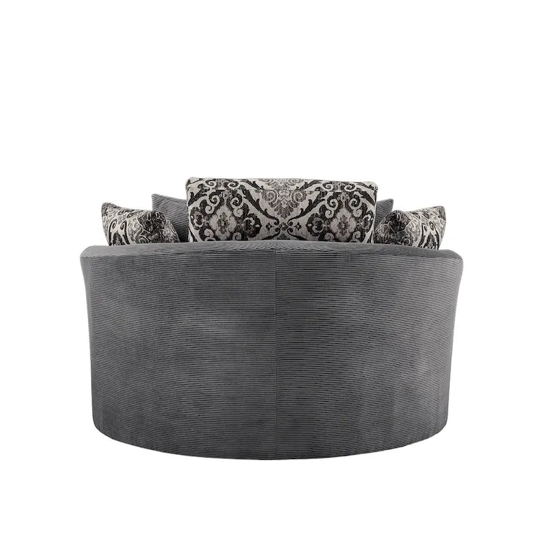 GDFStudio Harrison Swivel Accent Barrel Chair for Relaxed Living