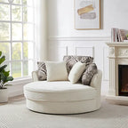 GDFStudio Harrison Swivel Accent Barrel Chair for Relaxed Living