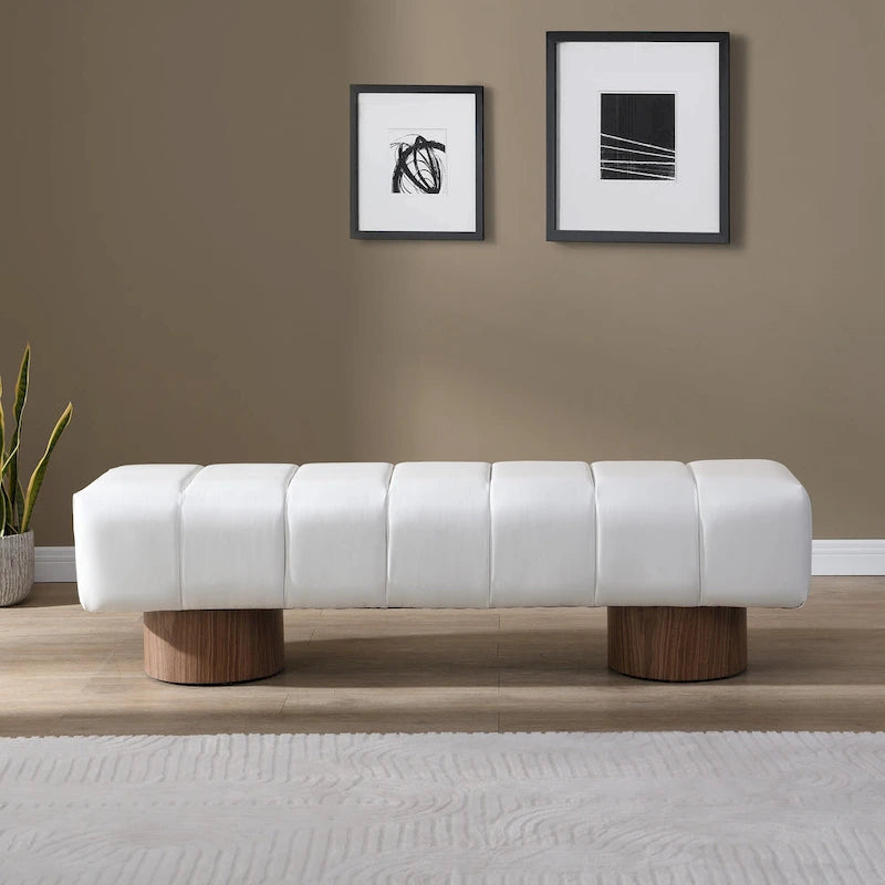 Christopher Knight Home - Daniel Upholstered Dining Bench, No-Assembly Entryway & Bedroom Ottoman with Sturdy Wood Legs