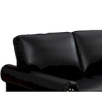 2-Pieces Mid-Century Modern Faux Leather Sofa Set with Storage, 3+2 Seater