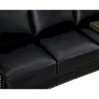 2-Pieces Mid-Century Modern Faux Leather Sofa Set with Storage, 3+2 Seater