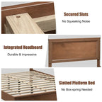 Gymax Twin/Full/Queen Size Bed Frame Platform Slat High Headboard
