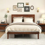 Gymax Twin/Full/Queen Bed Frame w/ Rustic Headboard Under-bed Storage