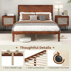 Gymax Twin/Full/Queen Bed Frame w/ Rustic Headboard Under-bed Storage