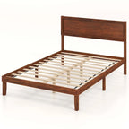 Gymax Twin/Full/Queen Bed Frame w/ Rustic Headboard Under-bed Storage