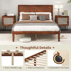 Gymax Twin/Full/Queen Bed Frame w/ Rustic Headboard Under-bed Storage
