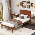 Gymax Twin/Full/Queen Bed Frame w/ Rustic Headboard Under-bed Storage