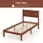 Gymax Twin/Full/Queen Bed Frame w/ Rustic Headboard Under-bed Storage