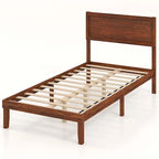 Gymax Twin/Full/Queen Bed Frame w/ Rustic Headboard Under-bed Storage