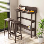 Costway 48 Outdoor Bar Table with Storage Shelf & Adjustable Foot - See Details