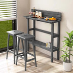 Costway 48 Outdoor Bar Table with Storage Shelf & Adjustable Foot - See Details