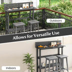 Costway 48 Outdoor Bar Table with Storage Shelf & Adjustable Foot - See Details