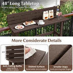 Costway 48 Outdoor Bar Table with Storage Shelf & Adjustable Foot - See Details