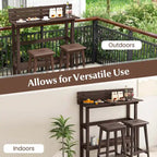 Costway 48 Outdoor Bar Table with Storage Shelf & Adjustable Foot - See Details