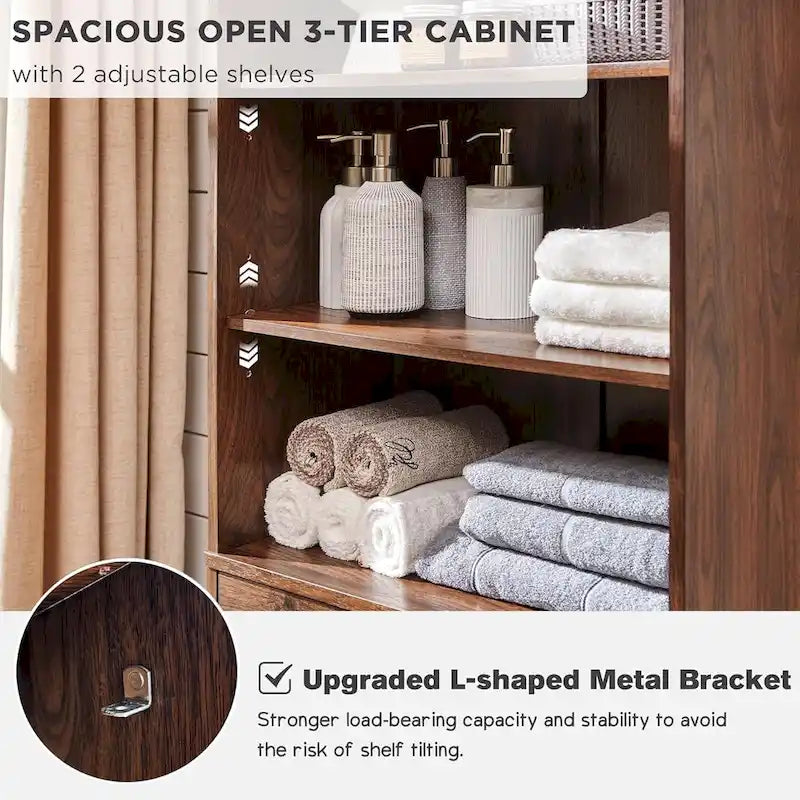 72 Tall Bathroom Storage Cabinet, Farmhouse Storage Cabinet - N/A