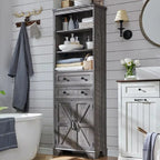 72 Tall Bathroom Storage Cabinet, Farmhouse Storage Cabinet - N/A