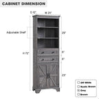 72 Tall Bathroom Storage Cabinet, Farmhouse Storage Cabinet - N/A