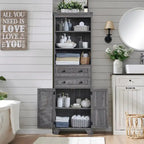 72 Tall Bathroom Storage Cabinet, Farmhouse Storage Cabinet - N/A