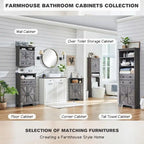 72 Tall Bathroom Storage Cabinet, Farmhouse Storage Cabinet - N/A