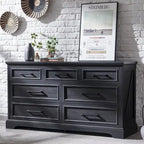 Farmhouse 7 Drawer Dresser for Bedroom, Chest of Drawers, TV Stand