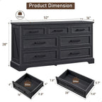 Farmhouse 7 Drawer Dresser for Bedroom, Chest of Drawers, TV Stand