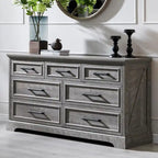 Farmhouse 7 Drawer Dresser for Bedroom, Chest of Drawers, TV Stand