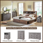 Farmhouse 7 Drawer Dresser for Bedroom, Chest of Drawers, TV Stand