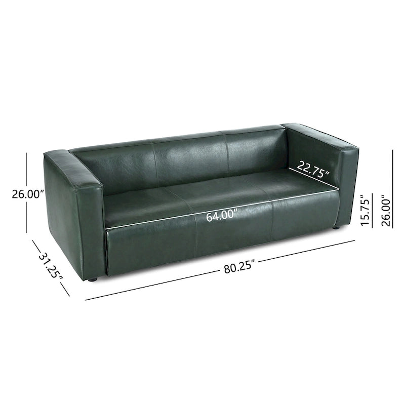 84.25 PU 3-Seater contemporary style Sofa with Birch Wood Legs for living room