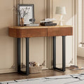Solid Wood Entryway Console Table,Retro Minimalist Design with Storage