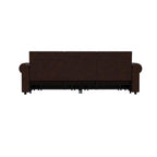 3-in-1 Chesterfield Sofa Bed, King Pull Out Sofa Bed, Velvet/Faux Leather Convertible Sleeper Sofa w/ Nailhead Trim & Rolled Arm